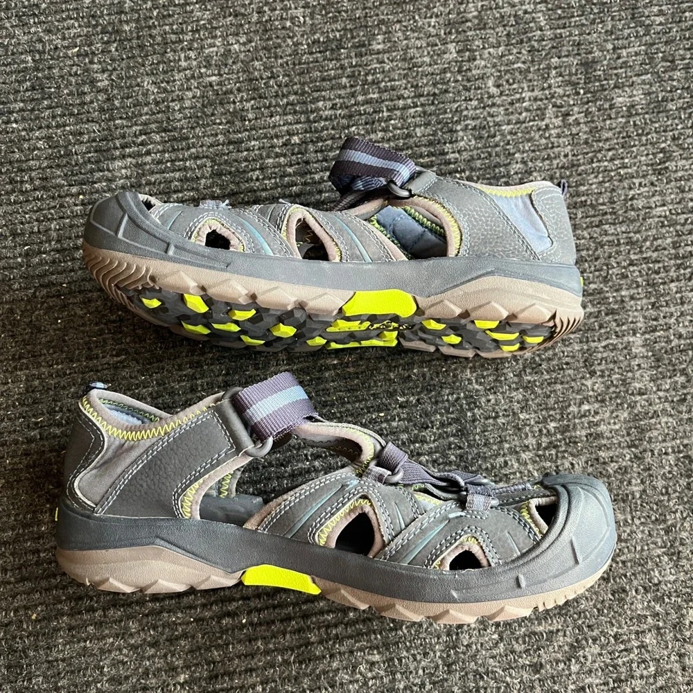 Merrell Hydro Water Sandals Kids Size 5W Gray Blue Waterproof Hiking Trail Shoes